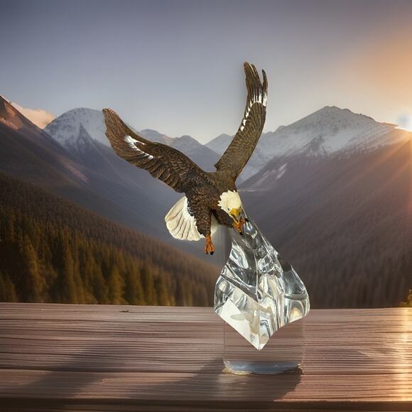 Vtg Franklin Mint Alaskan Frontier Wildlife Sculpture “ Bald Eagle “ - Picture 1 of 4